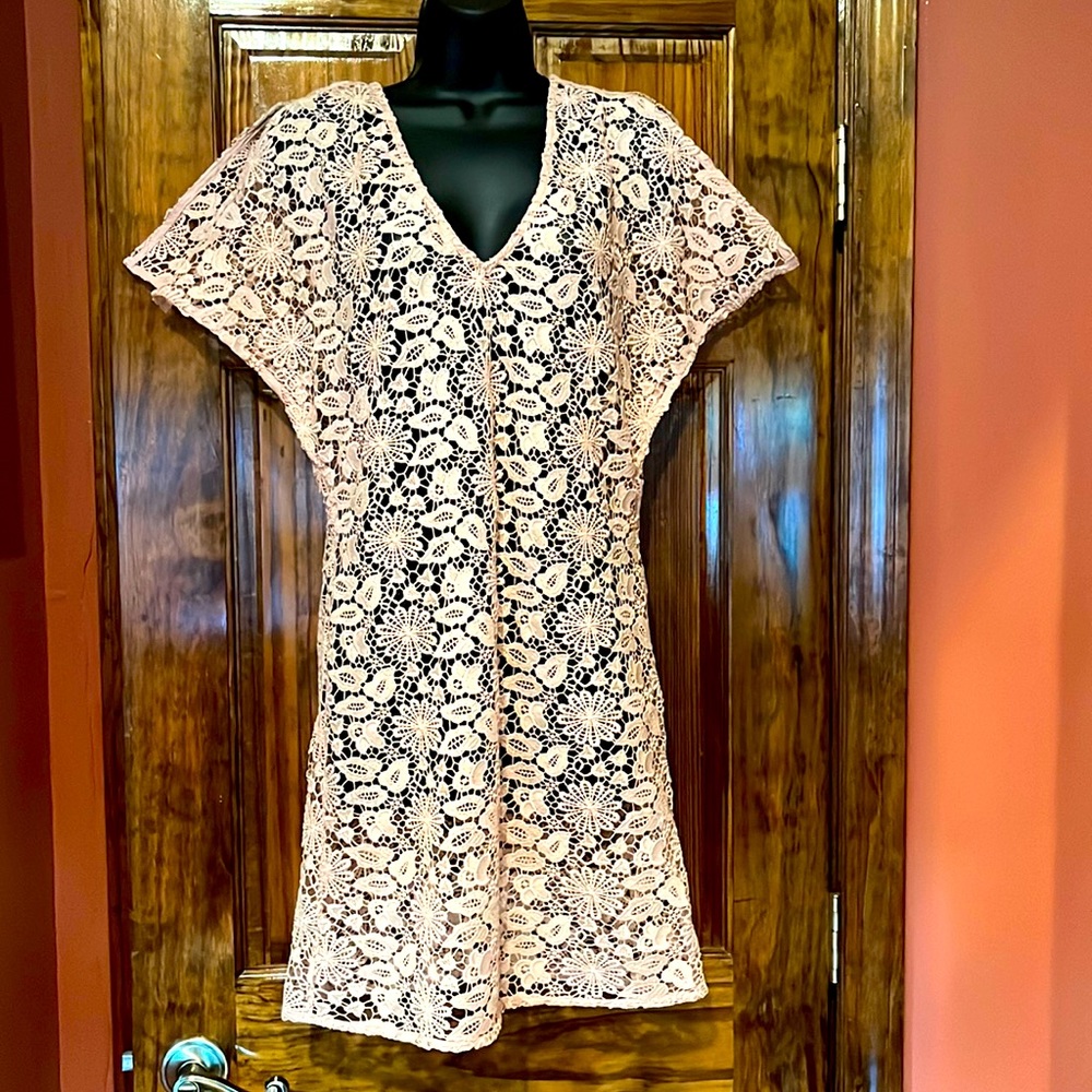 NWT Zara Tan Lace Swim Cover Up